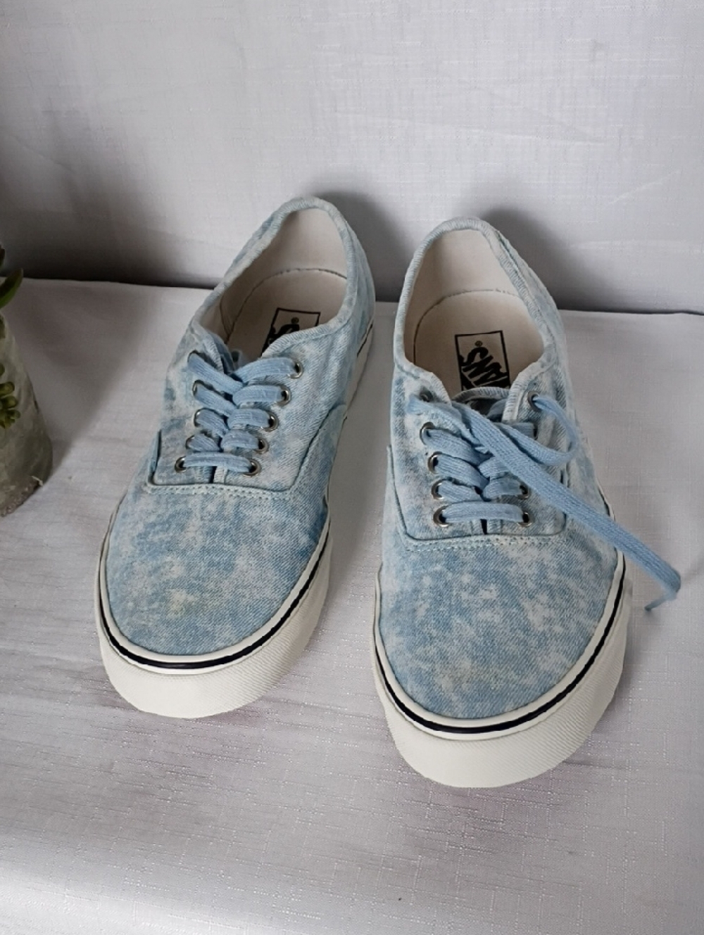 VANS Light Blue Washed Canvas Men's Sneakers Size 13